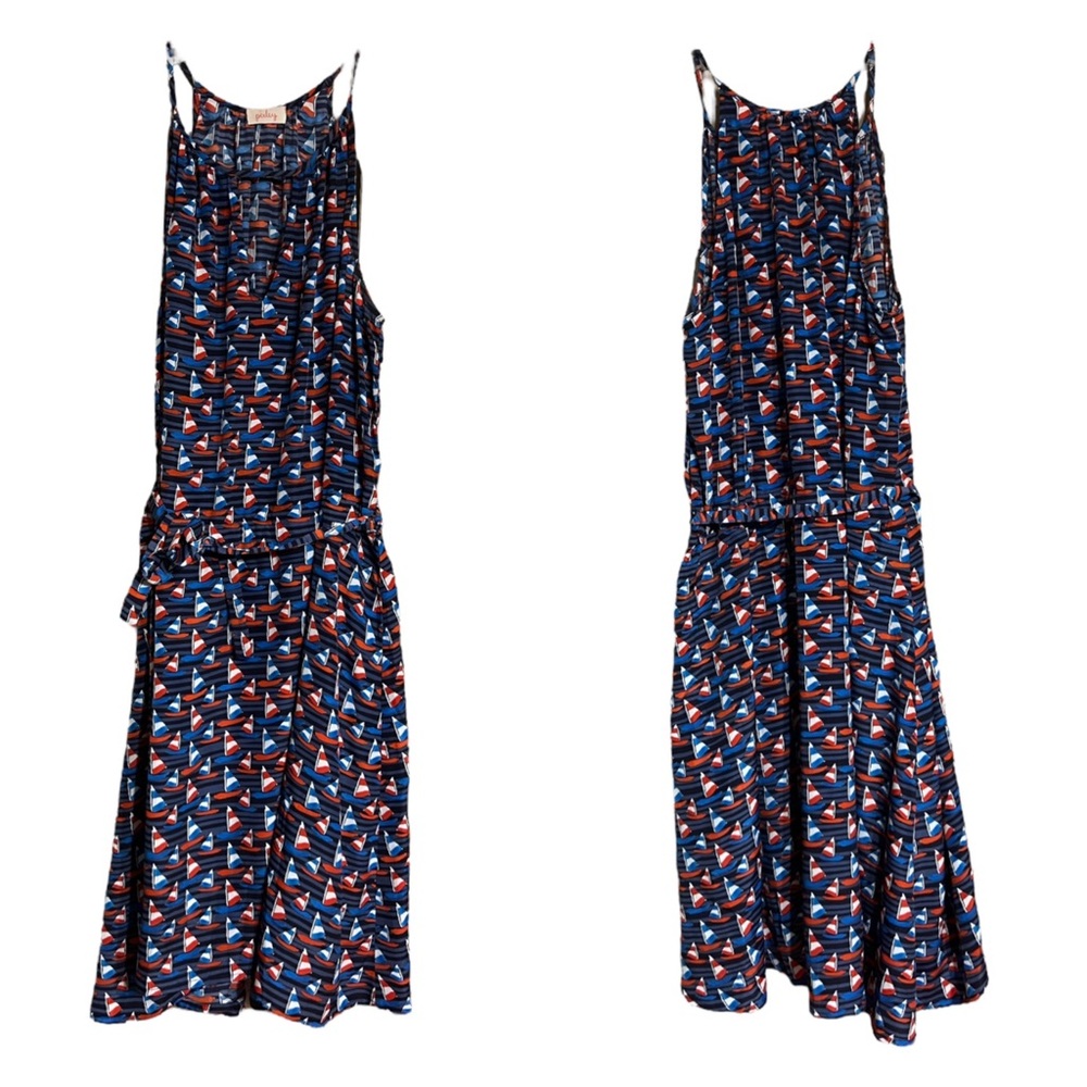 Pixley Sailboat Pattern Sleeveless Mini Dress Sz L